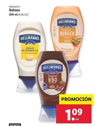 Lidl Hellmann's Salsas 250ml oferta