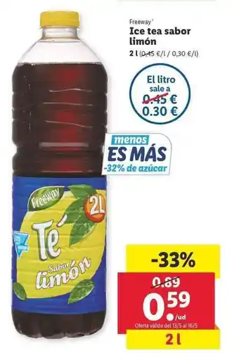 Lidl Freeway Ice Tea sabor limón 2L oferta