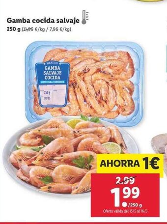 Lidl Gamba cocida salvaje 250g oferta