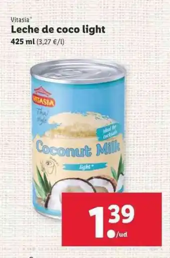 Lidl Vitasia Leche de coco light 425ml oferta