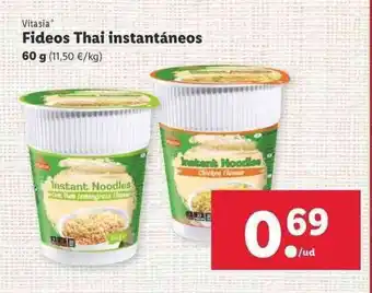 Lidl Vitasia Fideos Thai instantáneos 60g oferta