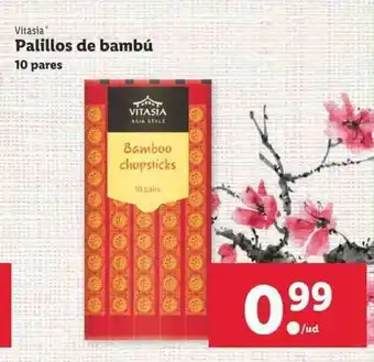 Lidl Vitasia Palillos de bambú 10 pares oferta