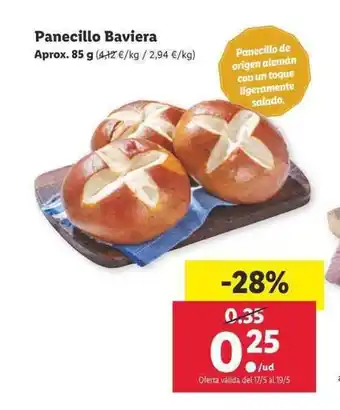 Lidl Panecillo Baviera Aprox. 85g oferta