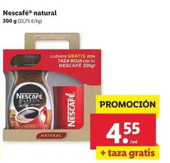 Lidl Nescafé natural 200g oferta