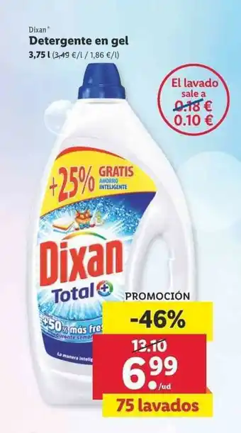 Lidl Dixan Detergente en gel 3,75L oferta