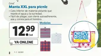 Lidl Crivit Manta XXL para pícnic 200 x 200 cm oferta