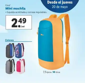 Lidl Crivit Mini mochila Aprox. 10 litros oferta