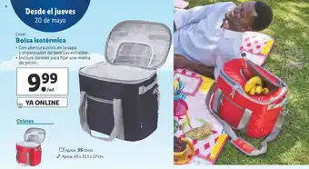 Lidl Crivit Bolsa isotérmica Aprox. 35 litros 43 x 33,5 x 27cm oferta