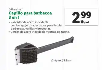 Lidl Grillmeister Cepillo para barbacoa 3 en 1 oferta