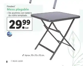 Lidl Florabest Mesa plegable Aprox. 70 x 70 x 70cm oferta