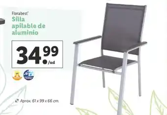 Lidl Florabest Silla apilable de aluminio Aprox. 61 x 99 x 66cm oferta