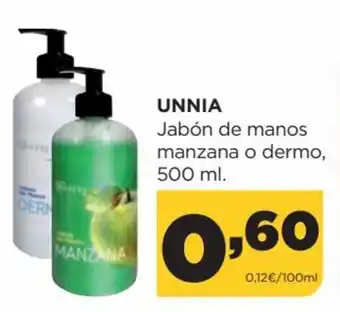 Alimerka Unnia Jabón de Manos Manzana o Dermo, 500 ml. oferta
