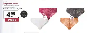 Lidl Esmara Tangas con encaje Pack 2 S-L oferta
