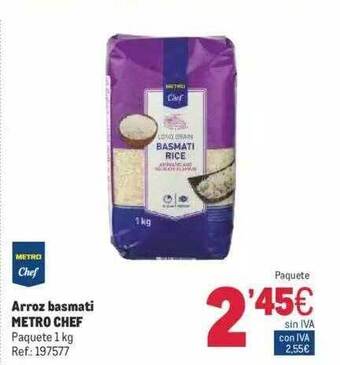 Makro Arroz Basmati Metro Chef oferta
