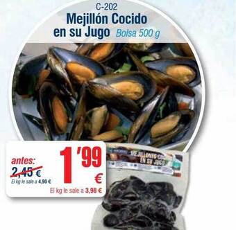 Abordo Mejillón Cocido En Su Jugo oferta