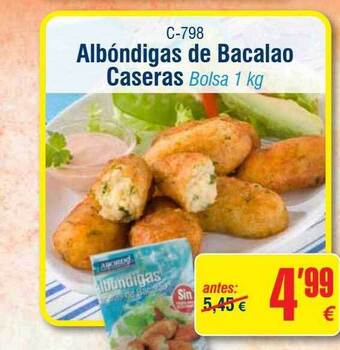 Abordo Albóndigas De Bacalao Caseras oferta
