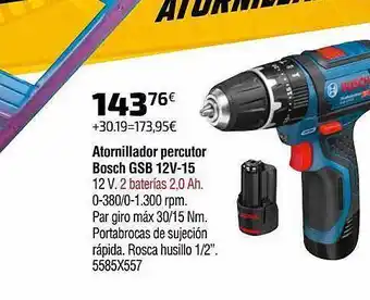 Cadena88 Atornilador Percutor Bosch Gsb 12v-15 oferta