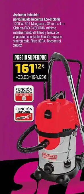 Cadena88 Aspirador Industrial Polvo Liquido Imcoinsa Eco-ciclonic oferta