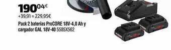 Cadena88 Pack 2 Baterías Procore 18v-4.0 Ah Y Cargador Gal 18v-40 oferta