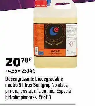 Cadena88 Desengrasante Biodegradable Neutro 5 Litros Senigrup oferta