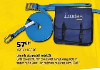 Cadena88 Línea De Vida Portátil Irudek X2 oferta