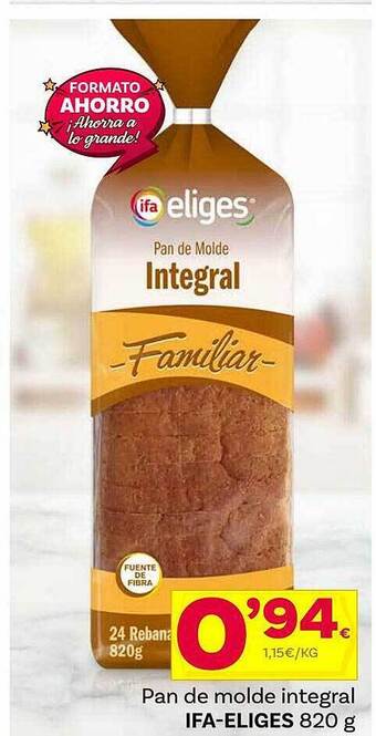 Supermercados Dani Pan De Molde Integral Ifa-eliges oferta