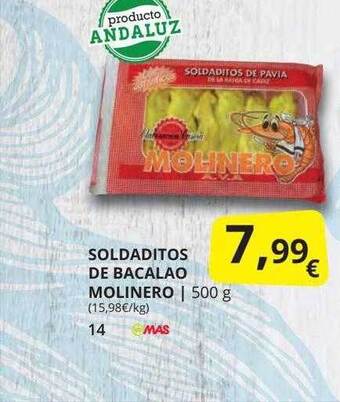 Supermercados MAS Soldaditos De Bacalao Molinero oferta