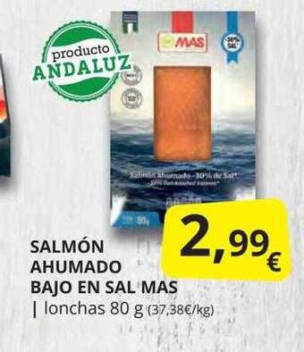 Supermercados MAS Salmón Ahumado Bajo En Sal Mas oferta