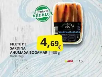 Supermercados MAS Filete De Sardina Ahumada Bogamar oferta