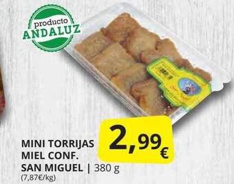 Supermercados MAS Mini Torrijas Miel Conf. San Miguel oferta
