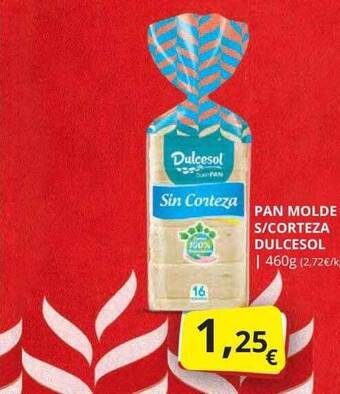 Supermercados MAS Pan Molde S Corteza Dulcesol oferta