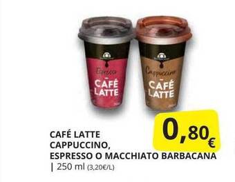Supermercados MAS Café Latte Cappuccino Espresso O Macchiato Barbacana oferta