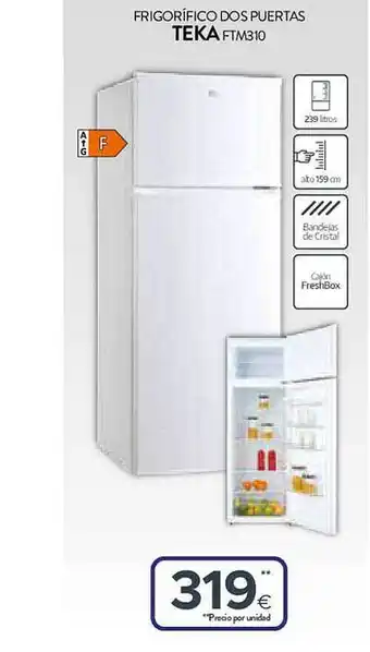 Tien 21 Frigorifico Dos Puertas Teka Ftm310 oferta
