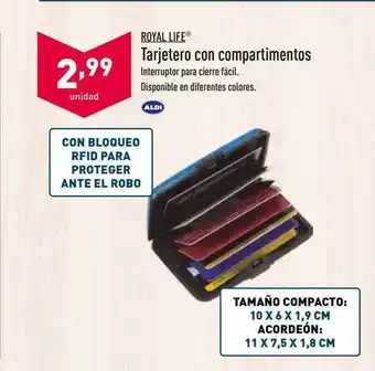 ALDI Royal Life Tarjetero Con Compartimentos oferta