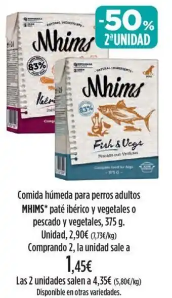 El Corte Inglés Mhims Comida Húmeda Para Perros Adultos Paté Ibérico y Vegetales o Pescado y Vegetales, 375 g. oferta