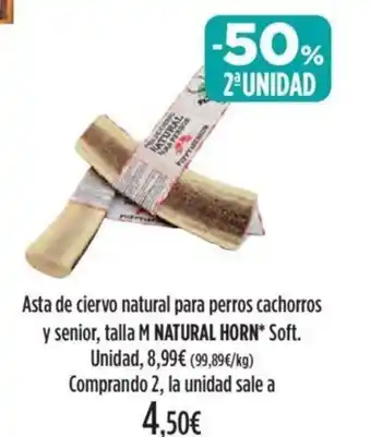 El Corte Inglés Natural Horn* Asta de Ciervo Natural Para Perros Cachorros y Senior, Talla Soft. oferta