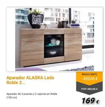 Atrapamuebles Aparador Alaska Leds Roble 3 oferta