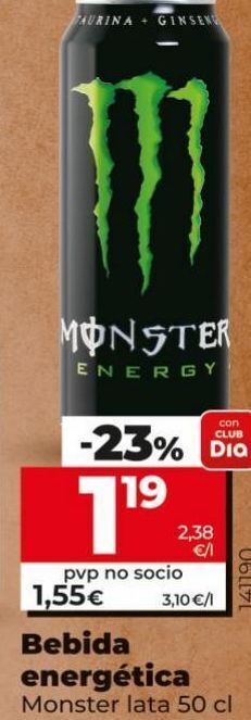 Maxi Dia Bebida energética monster oferta