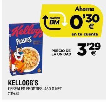 BM Supermercados Cereales kellogg's oferta