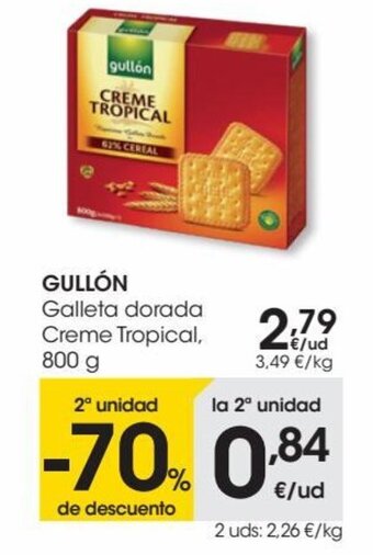 Eroski Gullón Galleta Dorada Creme Tropical, 800 g oferta
