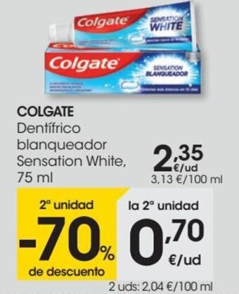 Eroski Colgate Dentífrico Blanqueador Sensation White, 75 ml oferta