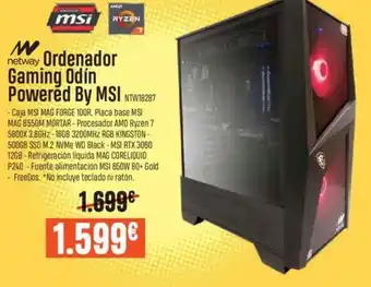 Beep Netway Ordenador Gaming Odín Powered By MSI oferta