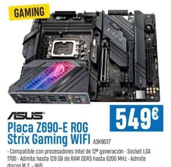 Beep Asus Placa Z690-E ROG Strix Gaming WIFI oferta