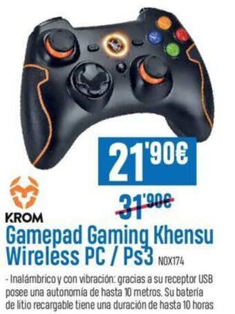 Beep Krom Gamepad Gaming Khensu Wireless PC / Ps3 oferta