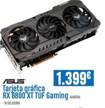 Beep Asus Tarjeta Gráfica RX 6800 XT TUF Gaming oferta