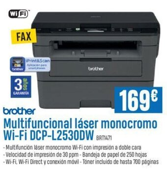 Beep Brother Multifuncional Láser Monocromo Wi-Fi DCP-L2530DW oferta