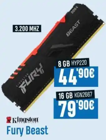 Beep Kingston Fury Beast 8 GB oferta