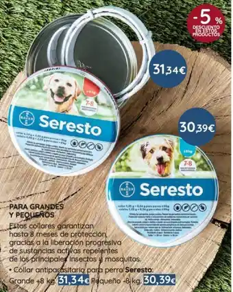 El Corte Inglés Para Grandes y Pequeños Seresto Collar Antiparasitario para Perro Grande +8 kg oferta