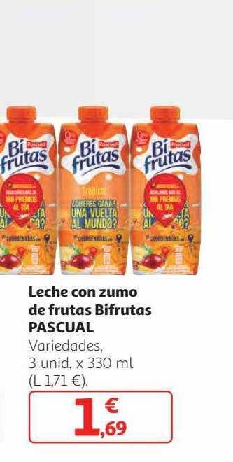 Alcampo Leche Con Zumo De Frutas Bifrutas Pascual oferta