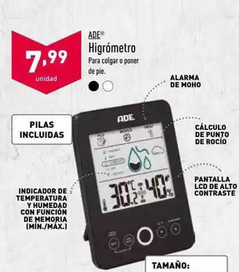 ALDI Ade Higrómetro oferta